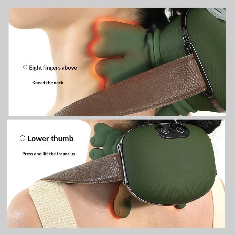 Trapezius Massager for Shoulders and Neck - Cervical Spine Relief Device with Electric Kneading Function for Home Use